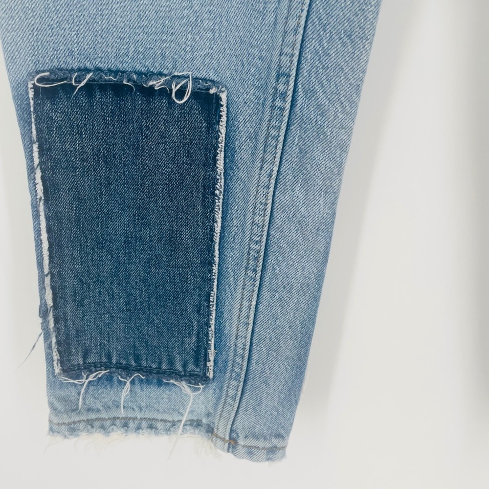 BDG Urban Outfitters Slim Straight Patchwork Distressed Jeans Light Wash Size 27 - Picture 6 of 14